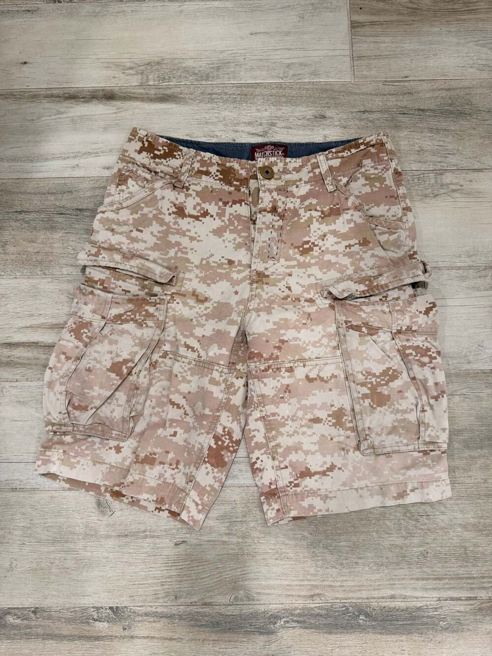 Matchstick Digital Desert Camouflage Cargo Shorts